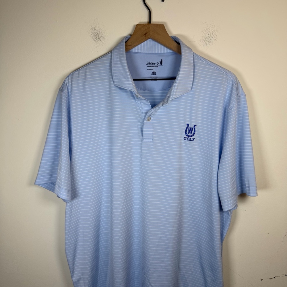 Johnnie-O Performance Polos Size XL Lot Of Two Blue Stretch Performance AOP - Picture 7 of 9